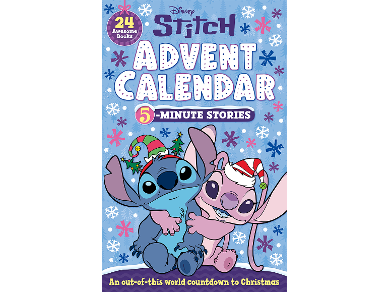 Advent calendar with 24 books featuring 5-minute stories about Stitch