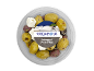 Kalamata and green pitted olives with feta, Greek style