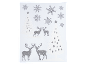 Christmas glitter stickers with snowflakes, deer, and trees.