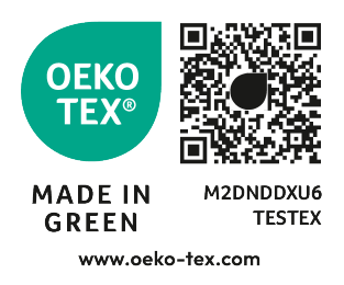 Made in Green Oeko-Tex certificate with code M2DNDDXU6 TESTEX
