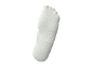 White sock, sole facing upwards, on a black background.