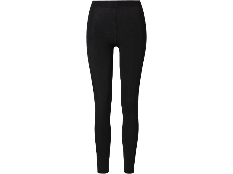 Black women's leggings, high-waisted and form-fitting.