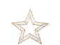 Illuminated star decoration with warm white LED lights on a black background.