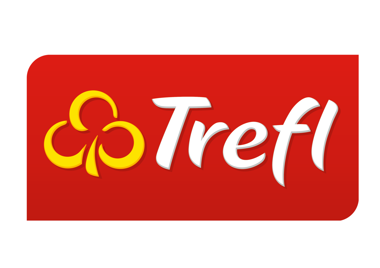 Red logo with a yellow symbol and the word 'Trefl' in white.