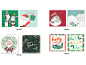 Assorted Christmas cards with festive designs and holiday greetings