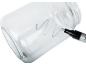 Silver marker drawing a wavy line on a clear glass jar
