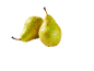 Two fresh green pears with water droplets