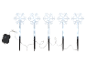 5 garden stakes with illuminated snowflakes and battery box with timer