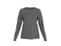 Plain grey long-sleeved women's t-shirt with a round neck.