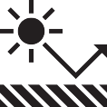Sun reflecting off a surface, indicating UV protection.