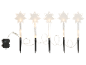 Set of 5 garden stakes with star-shaped LED lights and a battery box.