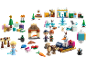 A collection of colorful building block toys, including characters, buildings, and accessories.