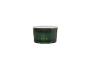 Winter Walk scented candle in a green glass jar with a wooden lid