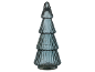 Decorative ribbed blue glass Christmas tree.