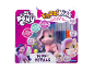 Coloring and washable plush pony toy set with felt-tip pens
