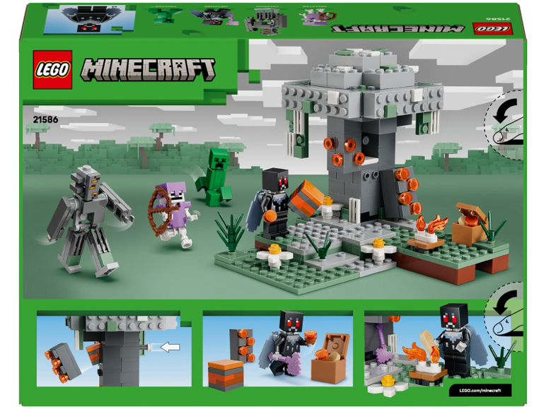 Video game-themed building set with characters, a tree, and accessories, number 21586.