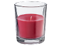 Red candle in a glass.