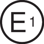 Round seal with the letter E and the number 1.