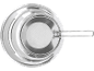 Metal lid with handle and sieve for pans