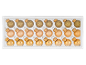 A box of 24 golden Christmas baubles in three different textures: glitter, matte, and glossy.