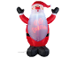 Light-up inflatable Santa Claus with 'HO HO HO! CHRISTMAS' text on his belly.