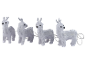 Christmas lights in the shape of four white reindeer