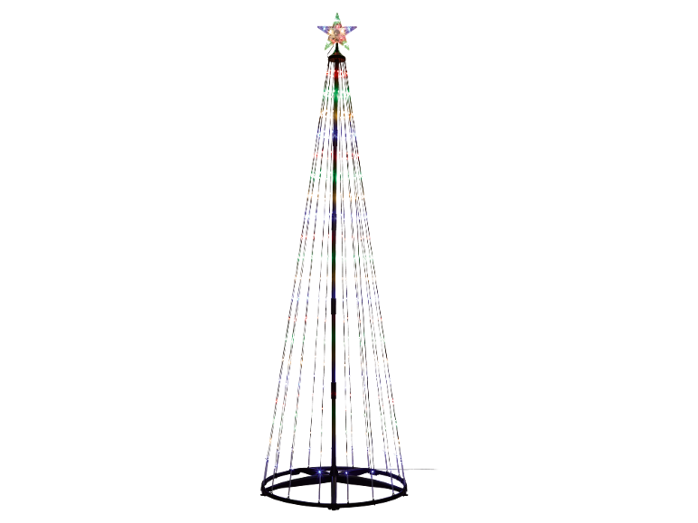 Light-up Christmas tree with a star on top.