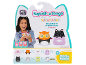 Packaging for Squish-a-longs with a girl holding mini-squish, showing accessories and collectible characters.