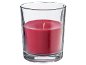 Red candle in a glass.