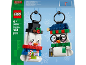 Two toy snowman ornaments with 168 pieces, one with a top hat and the other with glasses.