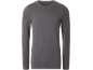 Gray long-sleeved T-shirt with a round neck and a straight cut.