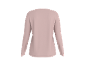 Pink long-sleeved round neck t-shirt, back view