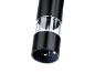 Black electric salt or pepper grinder with a transparent section and light.