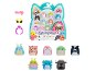 Pack of 8 collectible mini-plush toys with accessories, including a rare one.