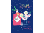 Festive Christmas card with 'Gin-gle all the way' text and a gin bottle.