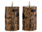 Two LED candles with a birch bark look