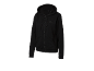 Black full-zip hoodie with drawstring and front pockets