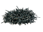 Christmas string lights with many small LED bulbs on a black background.