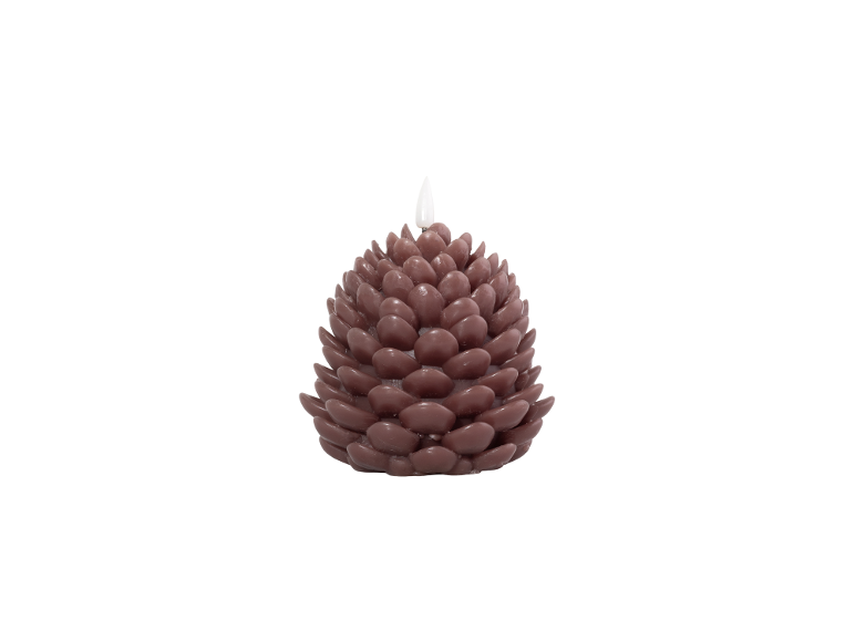 Brown pinecone-shaped candle