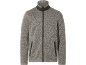 Grey men's fleece jacket with zipper and stand-up collar.