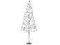 Illuminated Christmas tree with warm white LED lights, against a black background.