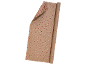 Brown wrapping paper with candy cane and star pattern, with red bows on the reverse.
