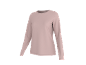 Pink long-sleeved T-shirt with a round neckline.