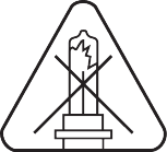 Warning symbol: crossed-out broken light bulb.
