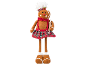 Gingerbread doll with chef's hat, plaid dress, and rolling pin.