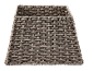 Rectangular synthetic wicker basket in grey and brown.