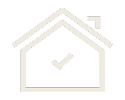 House icon with a checkmark, indicating confirmation or selection.