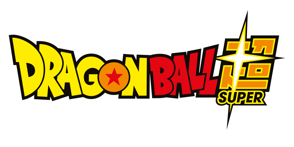 Logo with the text 'DRAGON BALL SUPER' in yellow, red, and orange colors.