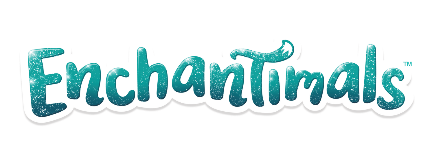 Glittery text: Enchantimals.