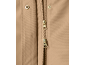 Zipper and buttons of a beige jacket.